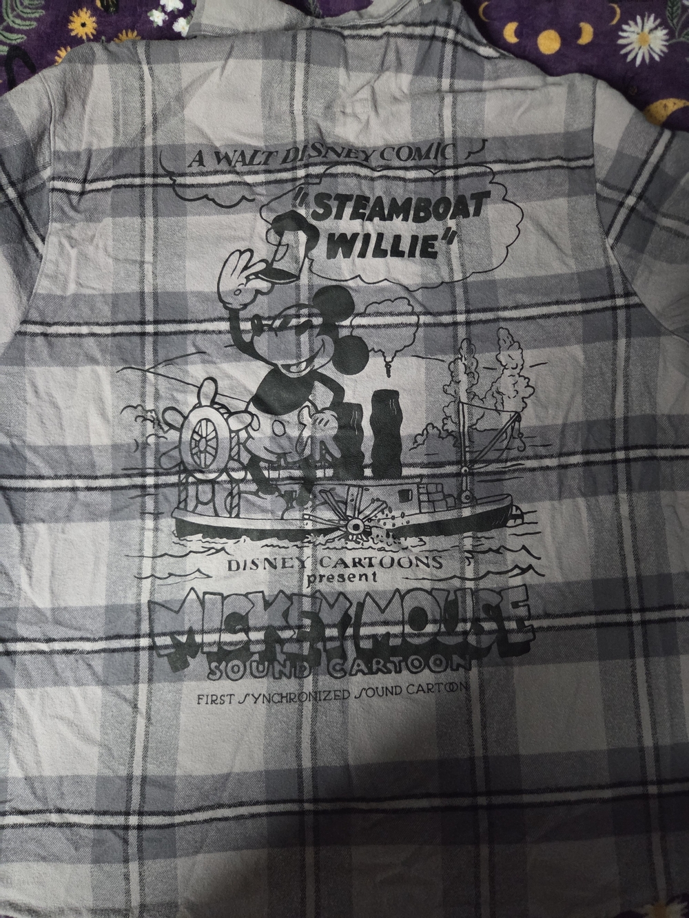 Disney Cakeworthy Steamboat Willie Mickey Mouse Flannel XL
